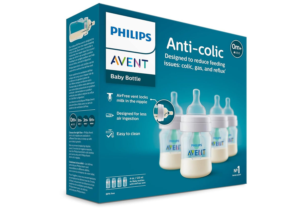 Philips Avent Biberón anticólicos con ventilación AirFree, flujo le...
