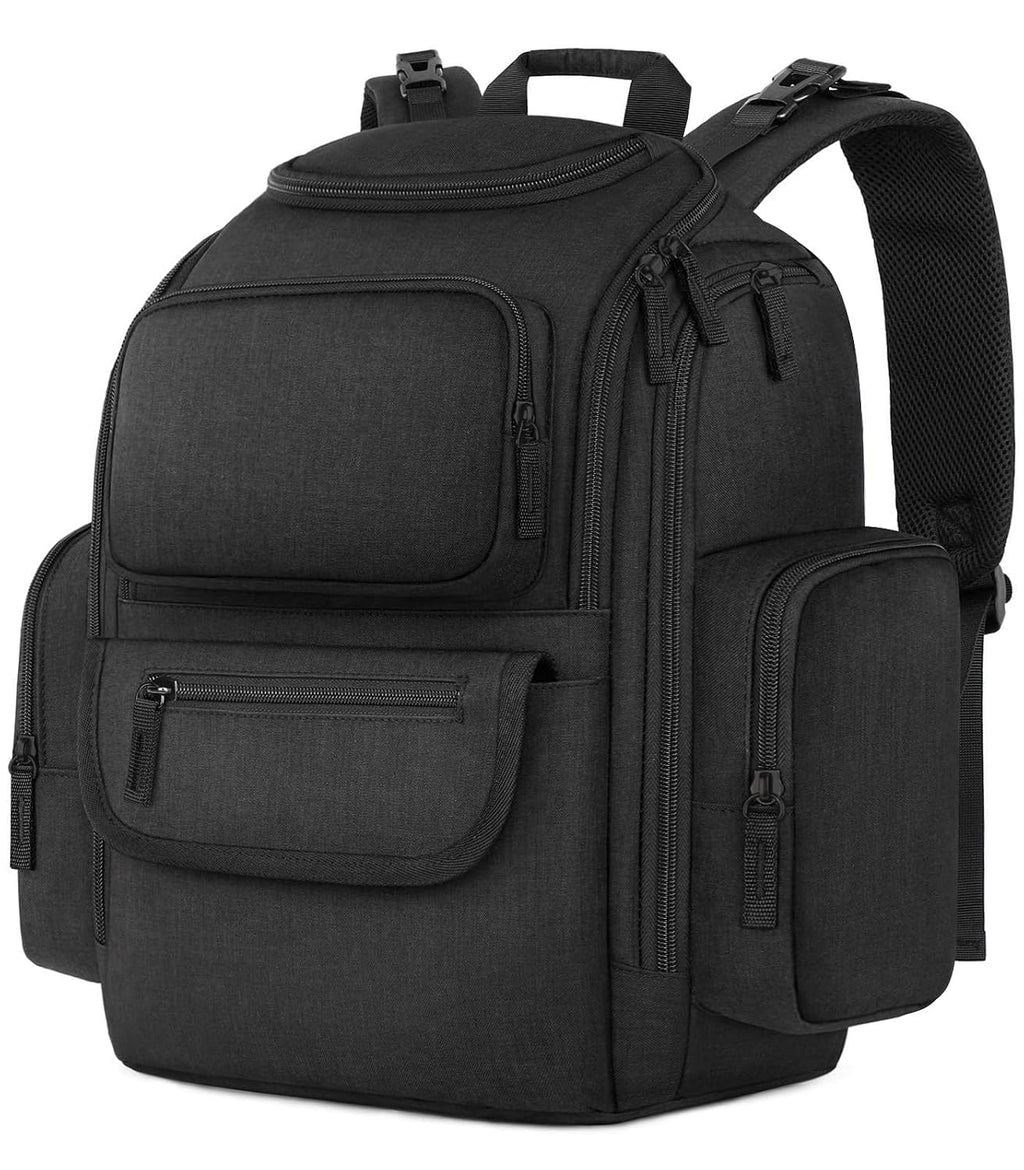 Mancro Mochila para pañales, mochila negra para pañales de bebé de...