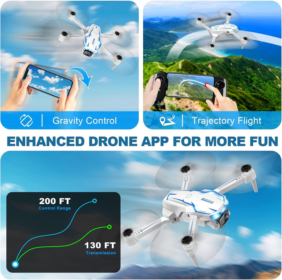 Vehículos aéreos no tripulados para niños, dron con cámara, cuadric...
