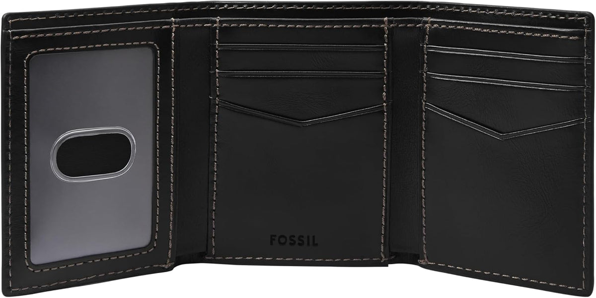 Fossil Billetera para hombre, billetera triple de cuero Hayes para...