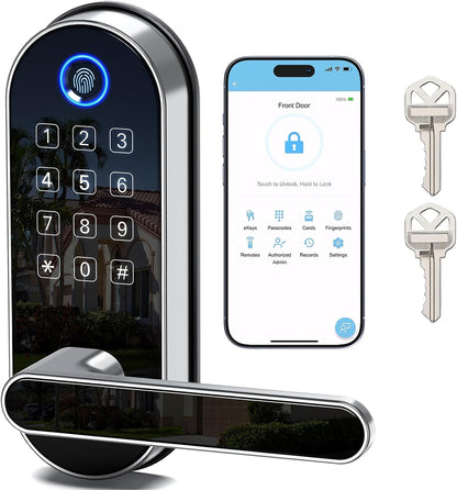 Cerradura inteligente de huellas dactilares Bluetooth con mango y t...