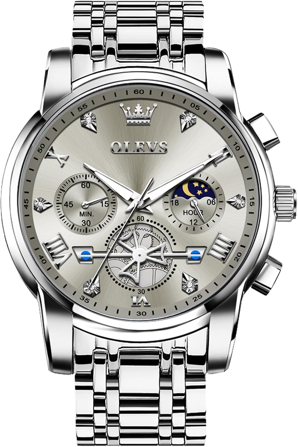 OLEVS Relojes para hombre, resistente al agua, de lujo, gran cara,...