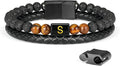 LUXEJEW Regalos para Hombres – Pulsera para Hombre, Pulsera con Ini...