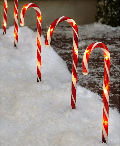 Biswing Luces de bastón de caramelo de Navidad para exteriores, 12...