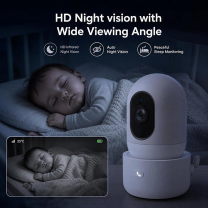 OKAIDI Monitor de bebé inteligente WiFi IPS HD de 5,5 pulgadas con...