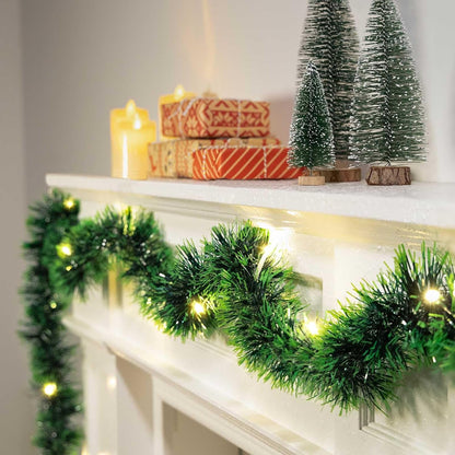 Paquete de 2 guirnaldas de Navidad con luces, total de 38 pies, 80...