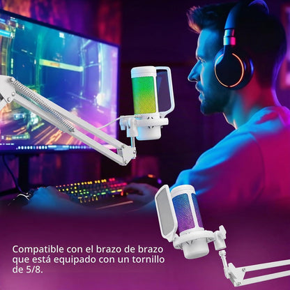 TONOR Micrófono para juegos, micrófono de PC RGB, micrófono USB de...