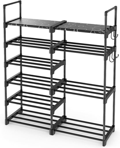 ROJASOP Organizador de zapatos, zapatero de metal de 6 niveles para...