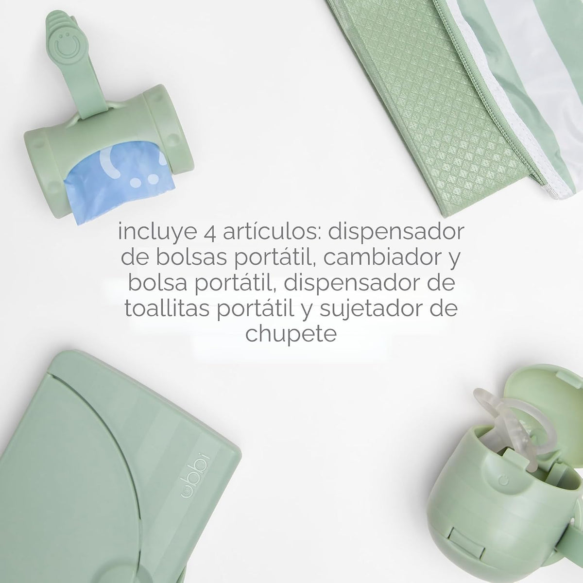 Set de regalo para cambiar pañales Ubbi On-the-Go, salvia | Incluye...