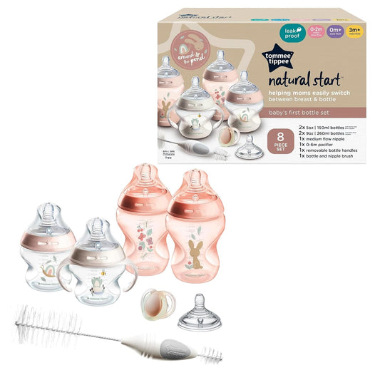 Tommee Tippee Natural Start Juego de biberones, 8 piezas, 0m+, rosa...