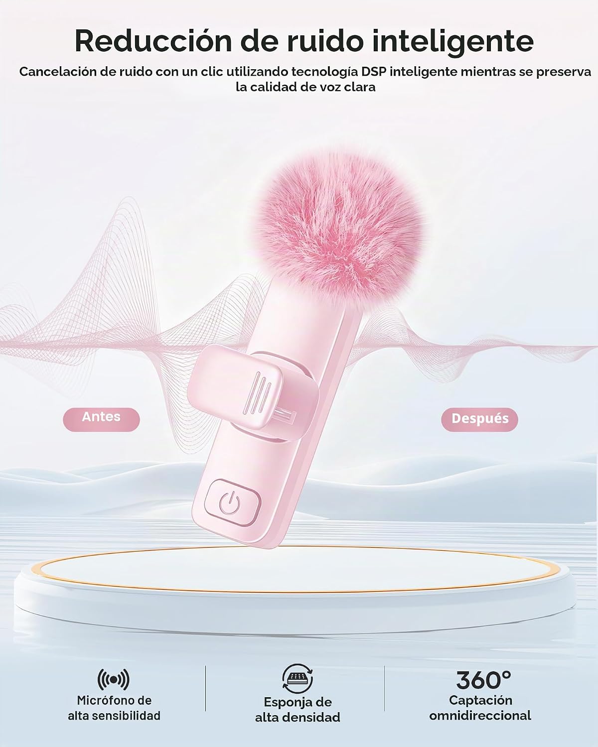Micrófono de solapa inalámbrico para iPhone, iPad y teléfono Androi...