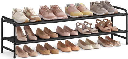 SONGMICS Zapatero largo, organizador de zapatos de 2 niveles, con c...
