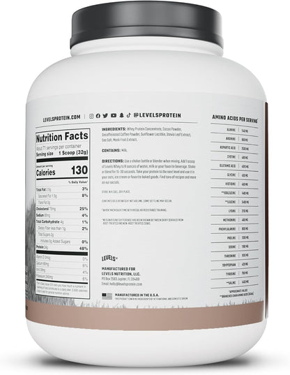 Levels - Proteína de suero en polvo, sin ingredientes artificiales...