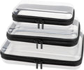 YOPCDJ Paquete de 3 fundas rígidas transparentes con cremallera, Ne...