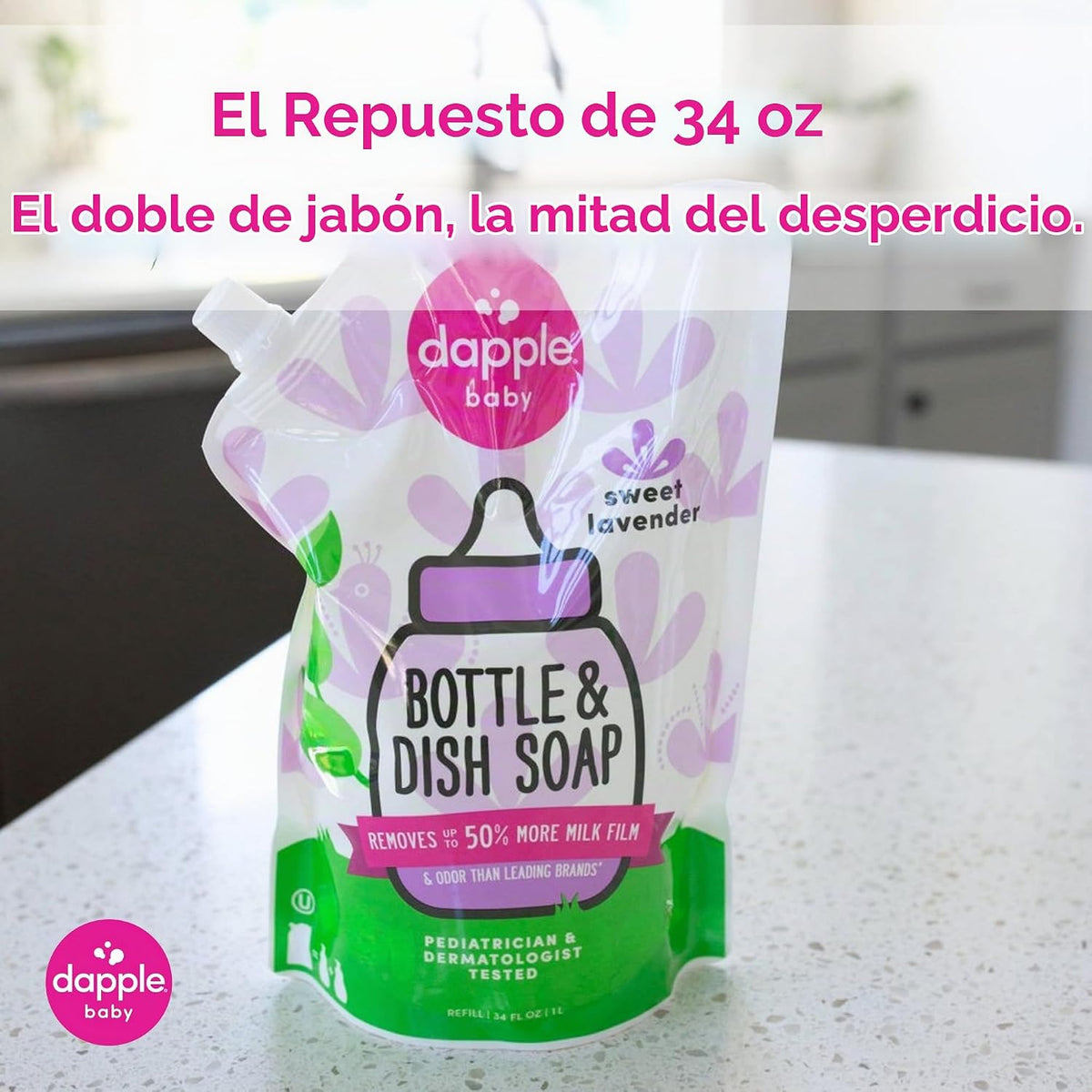Dapple Bolsa de repuesto para biberones y platos de lavanda para be...