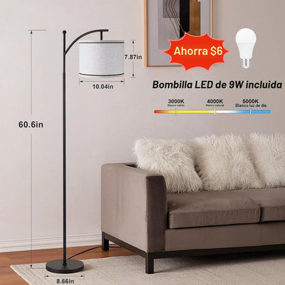 Ambimall Lámpara de pie de 60 pulgadas para sala de estar con 3 tem...