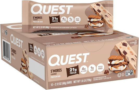 Barra de proteínas S'mores, alta proteína, baja en carbohidrato...