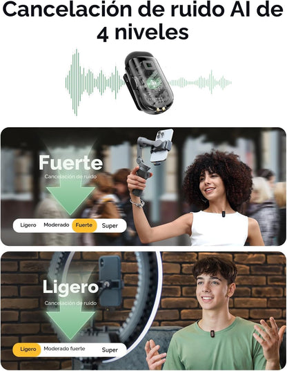 MAONO Wave T1 Mini micrófono Lavalier para iPhone\/Android con cone...