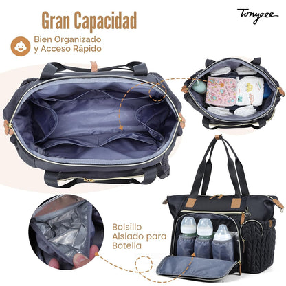 Tonyeee - Bolso para pañales, gran bolsa de pañales impermeable, bo...