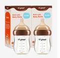 Thyseed Biberón de vidrio anticólico para bebés amamantados, alimen...