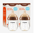 Thyseed Biberón de vidrio anticólico para bebés amamantados, alimen...