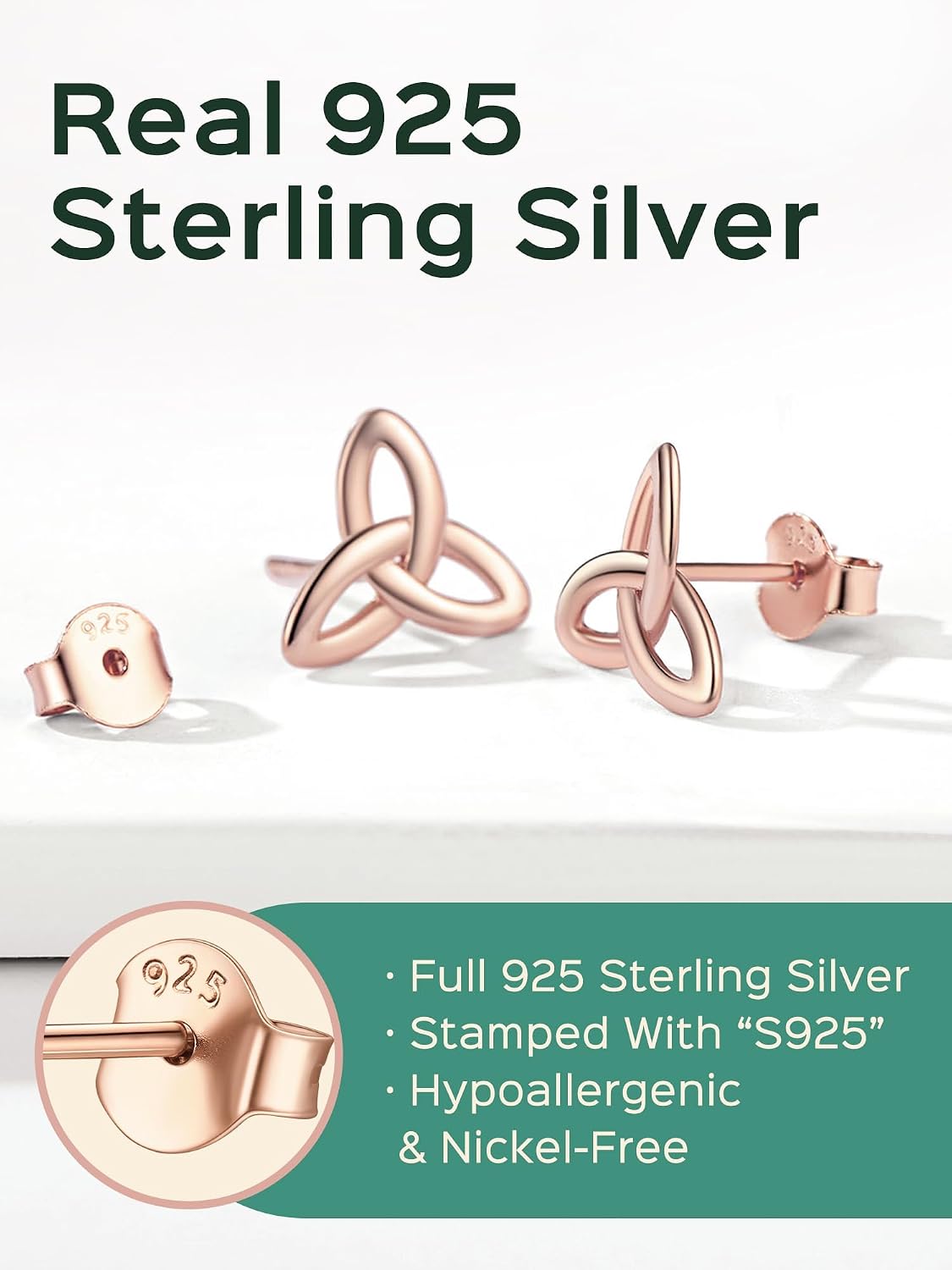 ChicSilver Pendientes celtas para mujer de plata de ley hipoalergén...