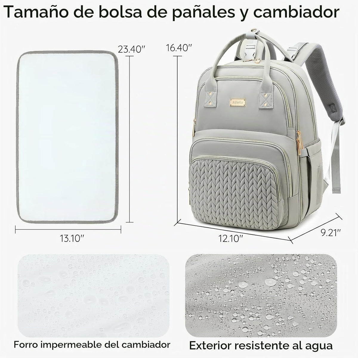 AIJIEKE Mochila para pañales, Mochila para pañales multifuncional g...