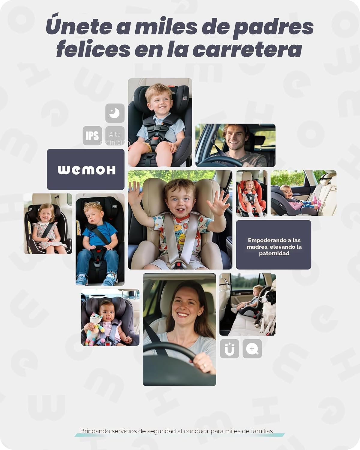 WEMOH Cámara magnética doble para coche para 2 bebés con monitor IP...