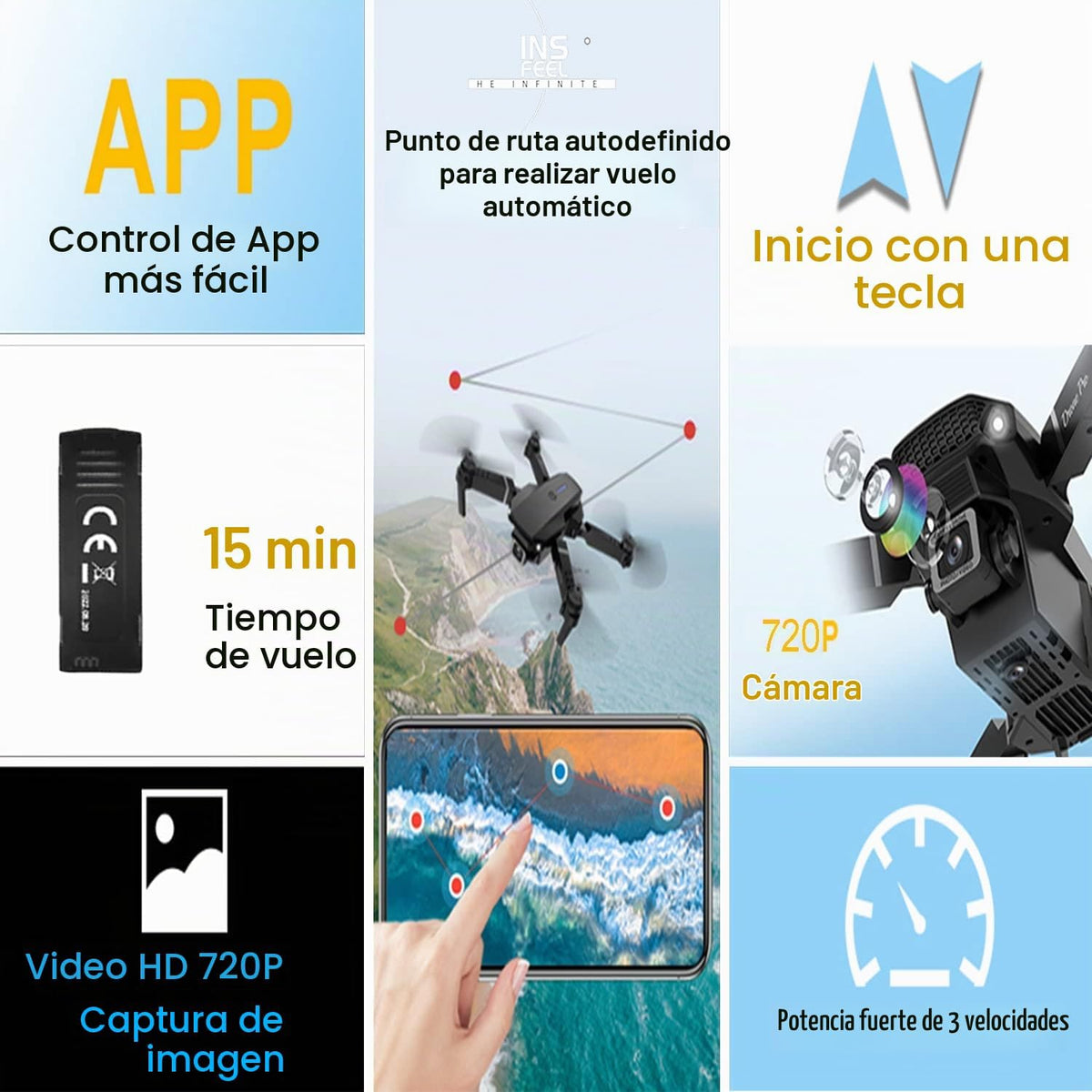 Mini dron con cámara para adultos \u2013 Regalo de juguete de Navid...