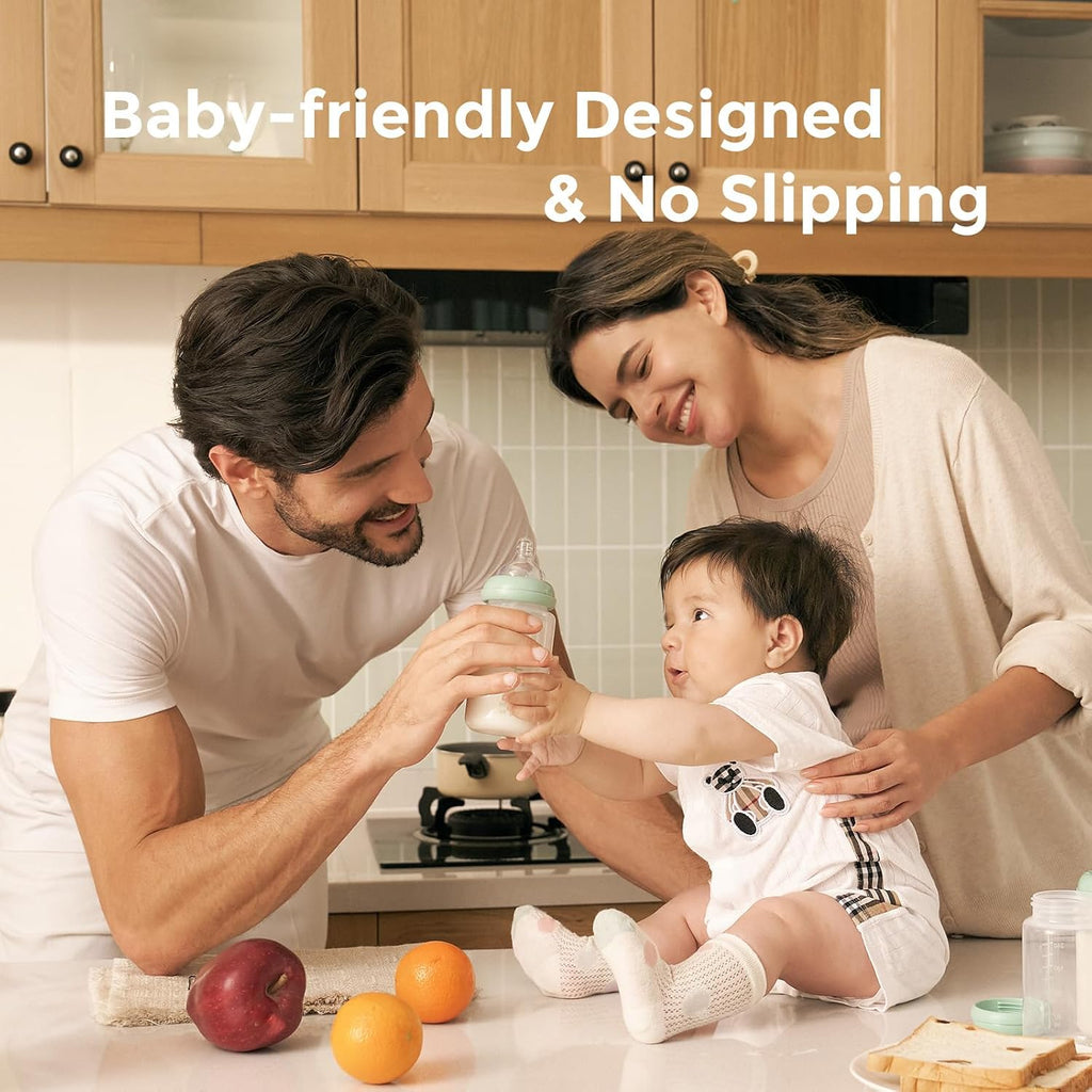 Momcozy Biberones naturales, cuello ancho, recipiente para leche ma...