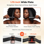Plancha de pelo de cerámica de 1.75" de ancho para mujeres, pla...