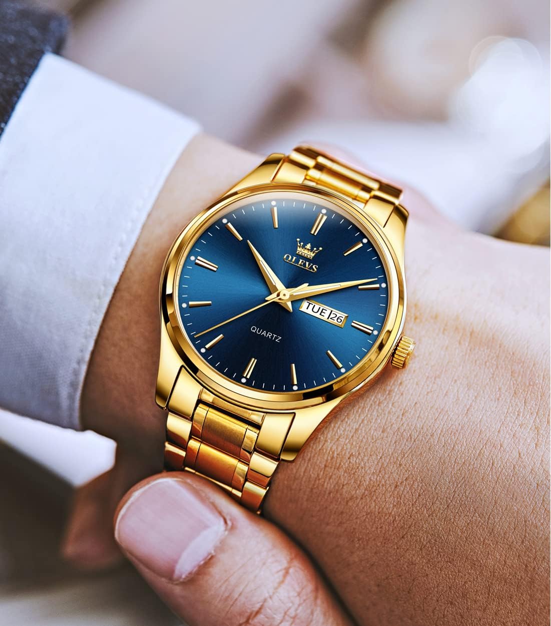 OLEVS Relojes para hombre Relojes de cronógrafo de fácil lectura lu...