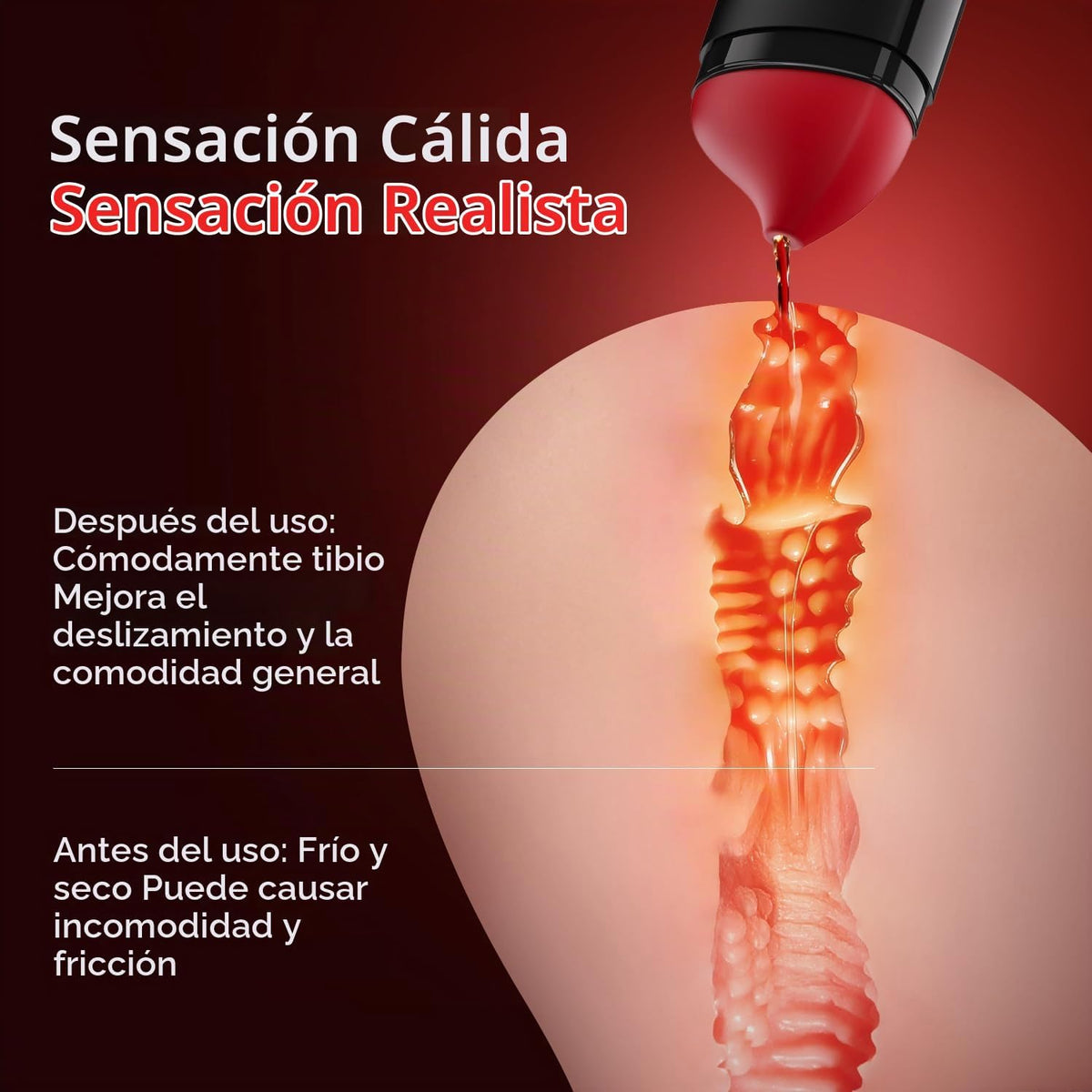 baiwatt Masturbador masculino de tamaño real y calentador de lubric...