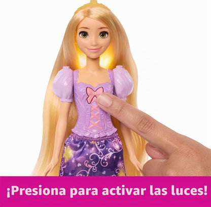 Mattel Disney Princess Rapunzel Fashion Doll con pelo iluminado y m...
