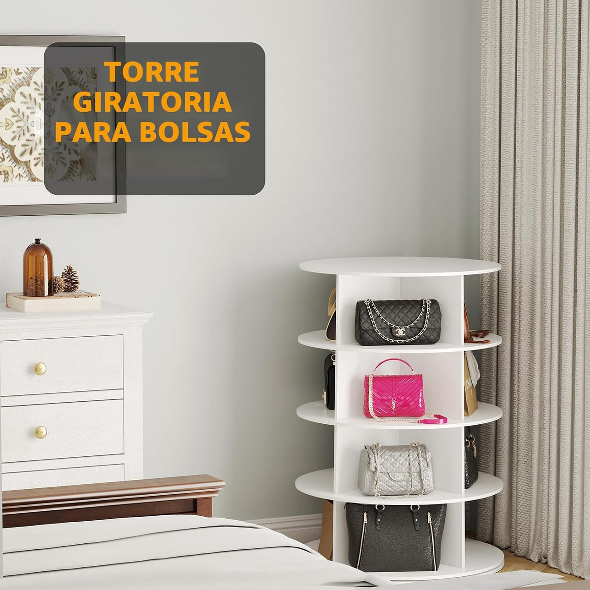 SpaceAid Torre Zapatero Giratorio de 4 Niveles, Exhibidor Giratorio...