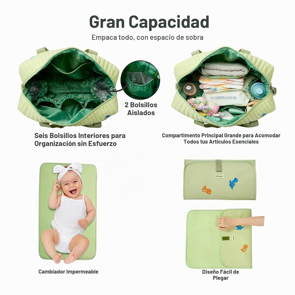 GOBABYMART Juego de bolsas de pañales de 3 piezas, bolsa de hospita...