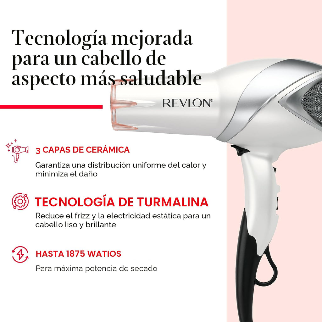 REVLON Secador de pelo iónico por infrarrojos con difusor y concent...