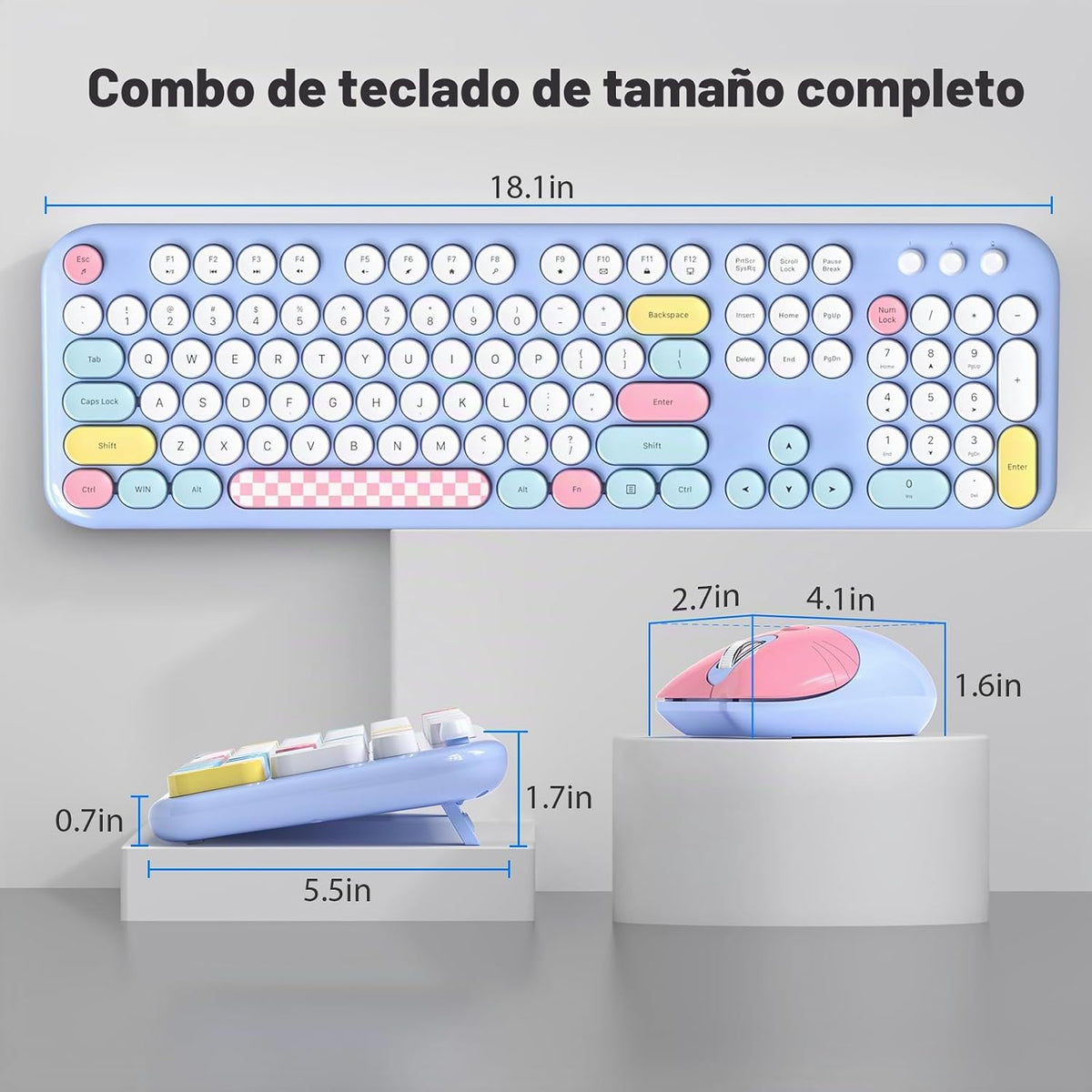 MOFII Combo de teclado y mouse inalámbricos 2.4G, máquina de escrib...