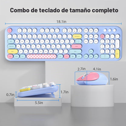MOFII Combo de teclado y mouse inalámbricos 2.4G, máquina de escrib...