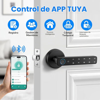 Cerradura de puerta inteligente con perilla, cerraduras de puerta d...