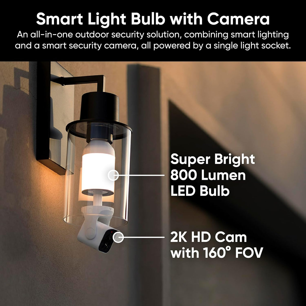 WYZE Bulb Cam - Cámara de seguridad de bombilla inteligente HD 2K |...