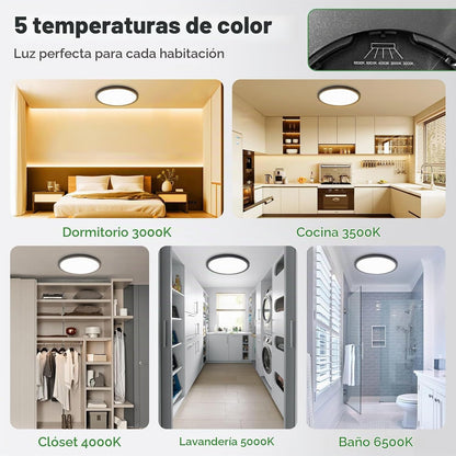 zemty Paquete de 12 luces LED de techo empotradas, 7 pulgadas, 15 W...