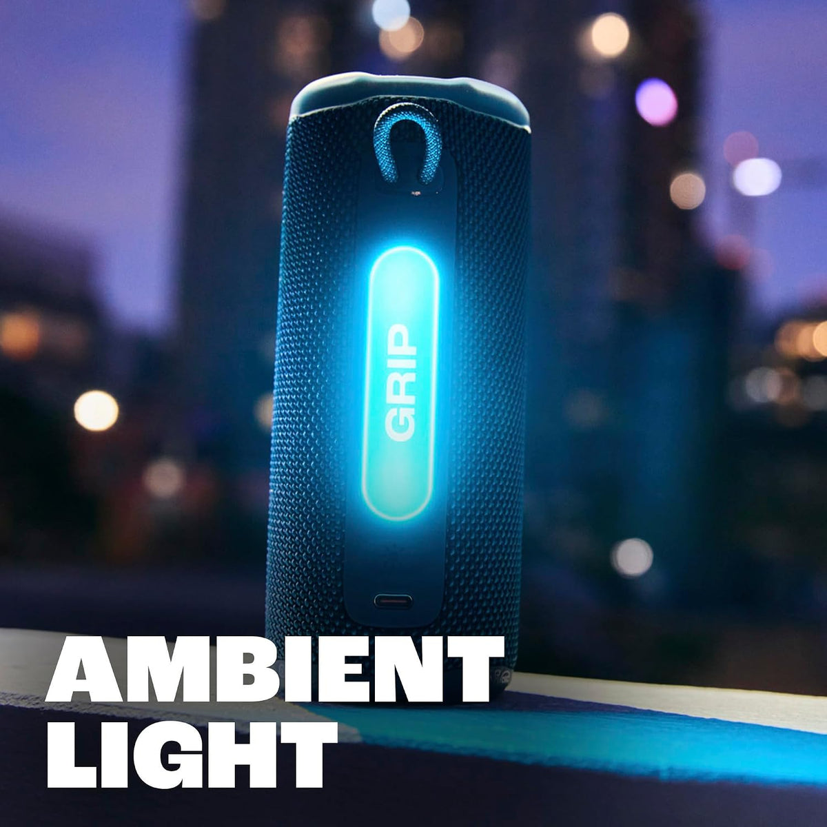 JBL Grip Altavoz Bluetooth portátil, resistente al agua, luz ambien...