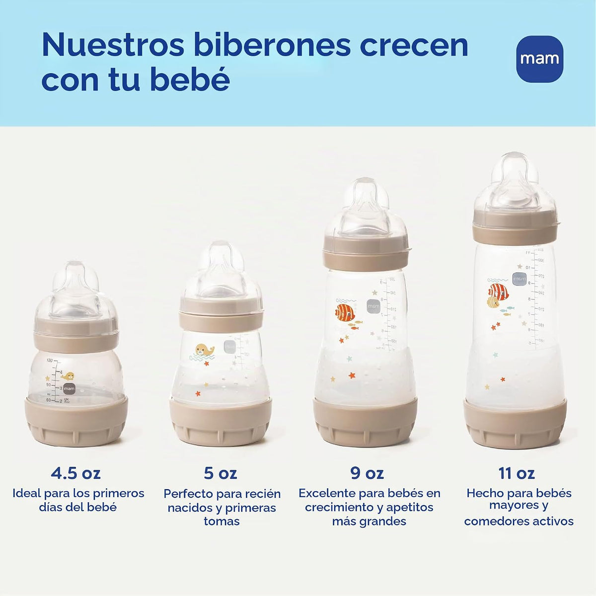 MAM Biberones con ventilación Easy Start Anti-Colic+ de 9 oz, 2+ me...