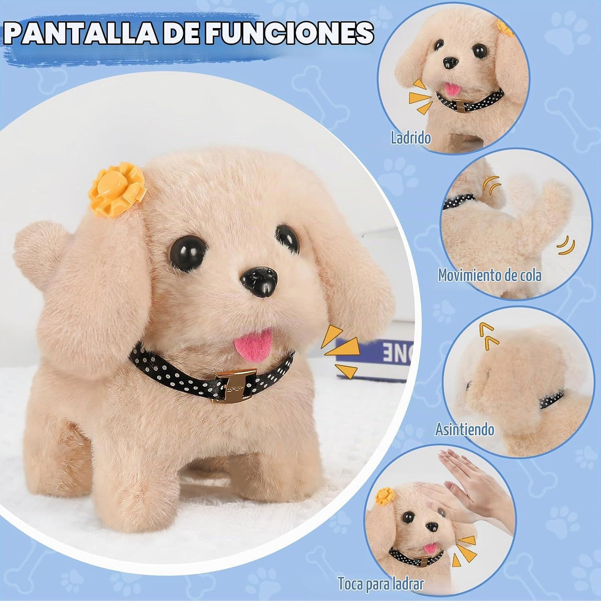 16 piezas de juguetes de perro robot para niños, juguetes para niño...
