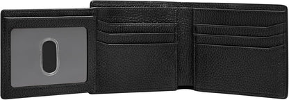 Fossil Huntington - Cartera de piel para hombre, con tapa y tapa pa...