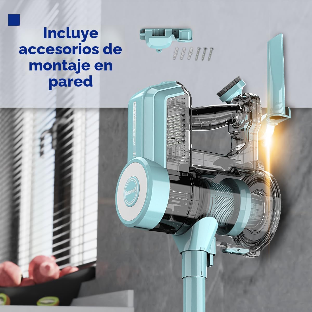 Aspirador con cable Roomie Tec para el hogar, alta potencia de succ...