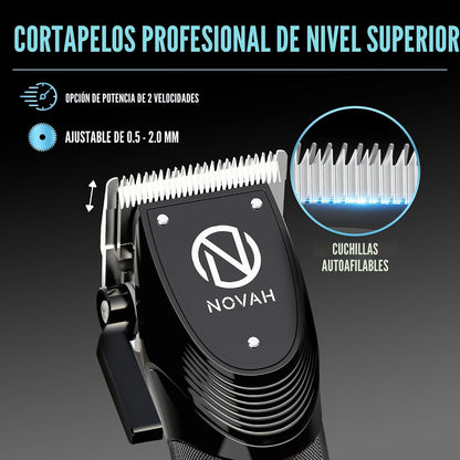 NOVAH Grooming - Cortapelo profesional para hombres, juego de corta...