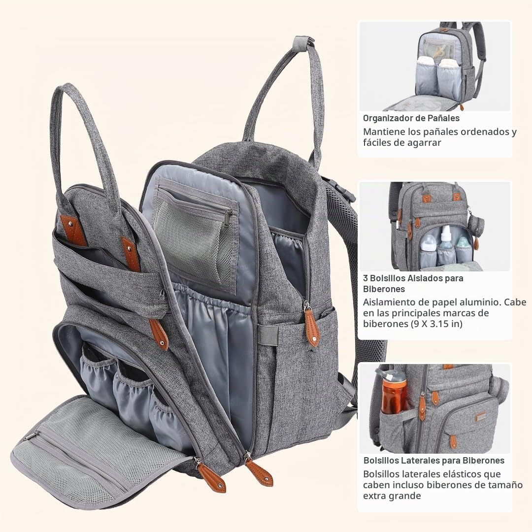 BabbleRoo Mochila para pañales \u2013 Bolsa de viaje para Baby Esse...