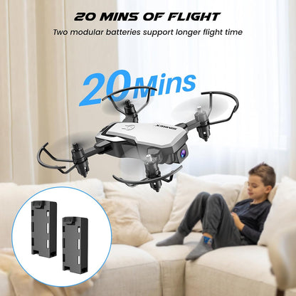 SIMREX Mini dron para niños principiantes: cuadricóptero RC plegabl...